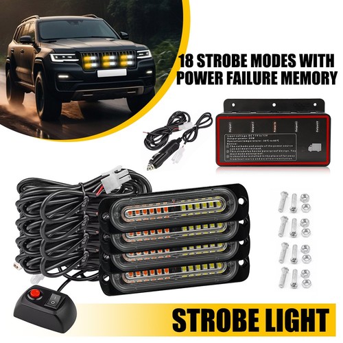 4pcs led flash amber - 4pcs, amber/white